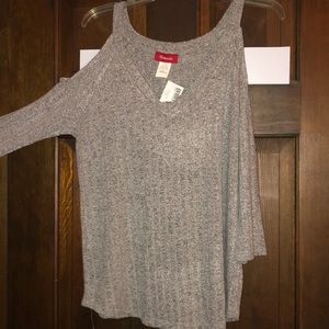 Cold shoulder sweater